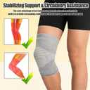 Bamboo Charcoal Compression Knee Sleeve - Elastic Knee Braces for Men & Women - Breathable Knee Support for Arthritis, Running, Workout, Joint Pain Relief (Gray, Medium) (Gray, M)