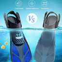 Greatever Snorkel Fins Adjustable Buckles Open Heel Swim Flippers Travel Size Short Swim Fins for Snorkeling Diving Swimming Adult Men Womens