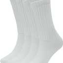 ASTRALUX cotton Socks Unisex 4 Pairs Men's socks & Women's socks (Large, White)
