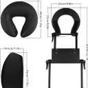 TOROKOM Adjustable Headrest Face Pillow Cradle & Face Cushion Support Bracket, Headrest Face Cushion Face Pillow, Salon Home Mattress Massage Kit (Black)
