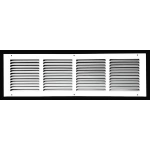 Fits 24x6 Duct Opening Stamped Steel Return Air Grille Vent Cover Grille for Sidewall and Ceiling in White Surface Dimensions: 25.75"W X 7.75"H (24" W x 6" H Duct Opening)