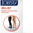 JOBST Relief Waist High Graduated Compression Stockings 20-30mmHg - Comfortable Unisex Design - Closed Toe, Black, Small