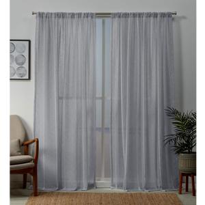 Exclusive Home Curtains Santos Sheer Rod Pocket Top Curtain Panel Pair, 54x96, Melrose Blue, 2 Panels
