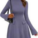 PRETTYGARDEN Women's Elegant Holiday Short Dress 2026 Fall Bell Long Sleeve Mock Neck Work Business Casual Party Mini Dress, XXL