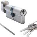Solid Brass Lock Cylinder with 3 Brass Keys 70mm Pella Storm Brushed Nickel Lock Replacement Patio Sliding Door