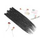 Dreadlock Extensions Clip in,24 Inch 6 Clips(24strands) Soft Black Clips in DreadsHandmade Braid Dreadlocks Hair Extensions for Women/Girls/Men Synthetic Hair Extension(24",1B#)