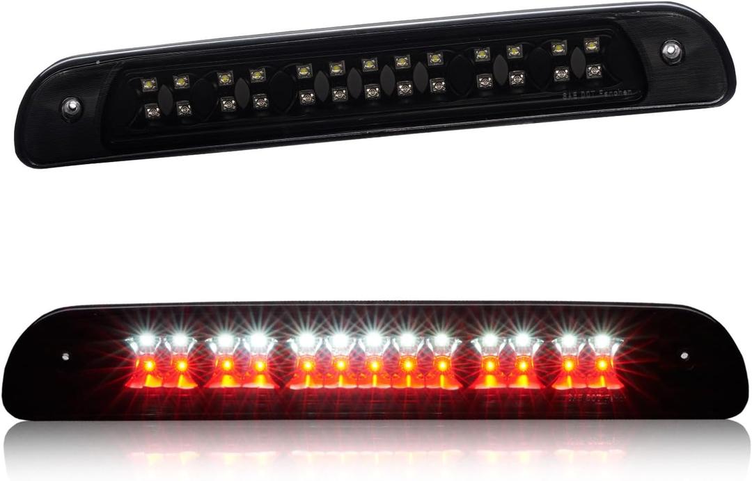 Third 3rd Brake Light, LED High Mount Stop Light Replacement for 2000 2001 2002 2003 2004 2005 2006 Toyota Tundra, Rear Center Cab Roof Tail Cargo Lamp (Black)