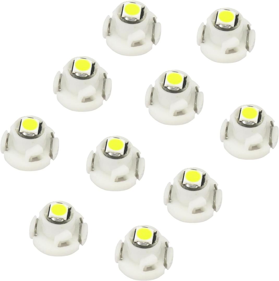 WLJH White Dash Indicator Light A/C Climate Heater Control Switch Led Bulbs Kit Compatible For Camry Corolla Tacoma Matrix, Pack of 10