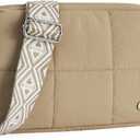 Telena Crossbody Bags for Women Cross Body Purse with Guitar Strap Lightweight Puffer Shoulder Bag for Travel (Khaki)