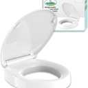 Raised Toilet seat 2.91 inch Round, 16.5 x 14.3inch Compatible | Soft Close + Quick-Release, Easy Clean, Bottom/Top Fixing, Safe Anti-Slip Pad Never Loosen, PP, White, 3 Years Support