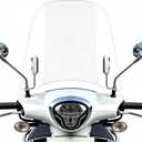 Mokuo Univeral Motorcycle Windscreen 17.2" x 16.5" Large Size Wind Splitter Wind Deflector Windshields Fit for Honda PCX150 Yamaha Zuma Scooter Chinese Mopeds