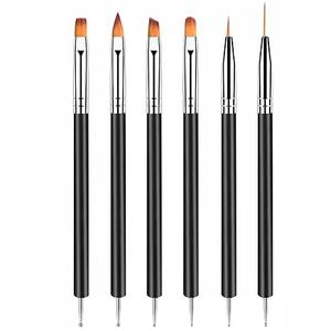 Artdone Nail Dotting Tools 6PCS Doubleended Nail Art Brushes Kit Nail Art Gel Polish Liner Brushes Design Pen For Nail Drawing And Nail Paint Brushes Small Detail Brushes