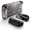 JSAUX RGB Transparent Back Plate Compatible with ROG Ally X, ROG Ally X Case Accessories with Silicone Grip and Cooling Module, DIY Replacement Shell