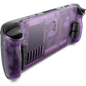 JSAUX Transparent Back Plate Compatible with Steam Deck LCD, DIY Clear Replacement Back Shell Case Compatible with Steam Deck LCD - PC0106 Vents Version [Purple]