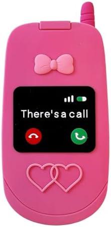 YAKVOOK Mirror Case Compatible with iPhone 14 Pro，Cute Kawaii 3D Cartoon Retro Phone Cover Fun Soft Rubber Shockproof Protector for Women Girls-Rose Red