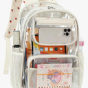 Bluboon Clear Backpack Heavy Duty Kids Boys Clear Bookbag See Through Backpacks with Pencil Case for College Work (Transparent Strawberry