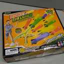 Rocket Launcher Power Air Toy Set with 10 Multi-Color Foam Rockets Launch Pad, Outdoor Activity Game