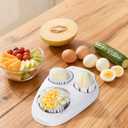 3-In-1egg Slicer For Hard Boiled Eggs,Stainless Heavy Duty Steel Egg Slicer Kitchen Gadget, Fit Strawberry,Apple,Banana,Cherry,Tomato,White
