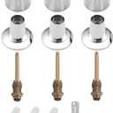 Bathtub& Shower 3-Handle Remodel/Rebuild Trim Kit Replacement for Price Pfister Verve, 3 Knob Metal HandleChrome