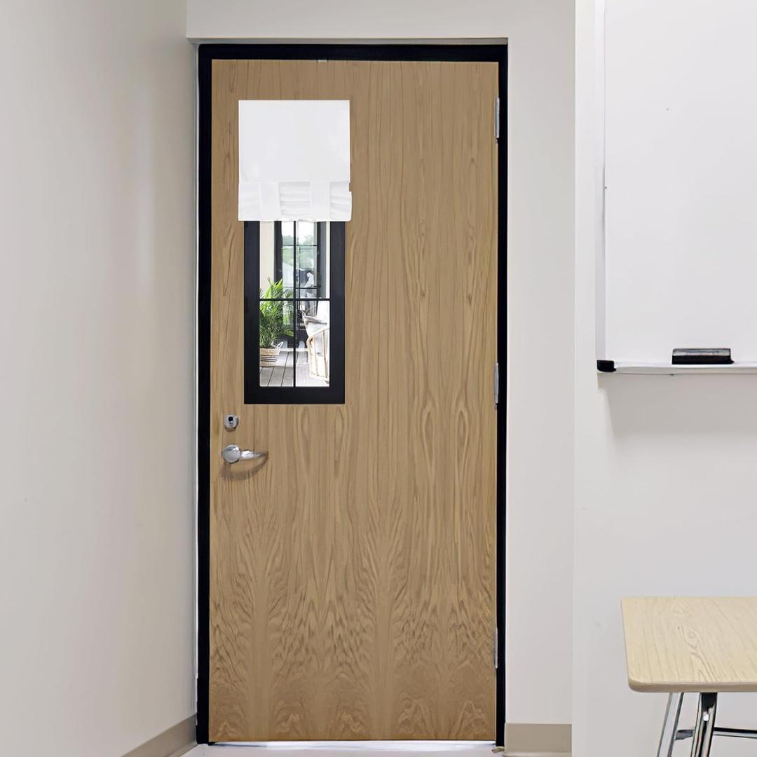 RYB HOME Classroom Door Window Cover, Blackout Shades for Classroom Windows and Doors Cover Lockdown Shades, Room Darkening Design Blocks Views, W 8 x L 36, 1 Panel, Pure White