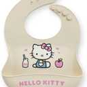 JuJuBe x Hello Kitty Cherry Blossoms Silicone Baby Bib, Soft Baby Bibs for Toddlers, Adjustable Neck, Deep Pocket for Mess Control, Dishwasher Safe, Easy to Clean Toddler Feeding Essentials