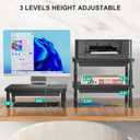 WALI Computer Monitor Stand with Storage, Desk Monitor Riser 3 Height Adjustable, Laptop Riser with Airflow Vents, Desk Organizer for Computer, Laptop, Printer (PTT002-B), 1 Pack, Black