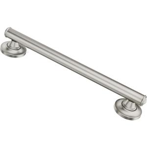 Moen Home Care Bathroom Safety 16 Inch Designer Stainless Steel Handicap Grab Bar for Bathtub and Shower, Elderly Assistance Product with Comfort Grip, Brushed Nickel, R8716D1GBN
