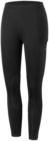 Willit Girls Horse Riding Pants Tights Kids Equestrian Breeches Knee-Patch Youth Schooling Tights Zipper Pockets Size S