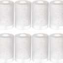 Teenyyou 8 Pcs White Linen Frosted Glass Shade Replacements for Pendant Light Fixtures Glass Lamp Shade Cover, 1-5/8 Inch Fitter E26 Base, 4"w x 6"h, Replacement Lamp Globe for Chandelier Wall Sconce