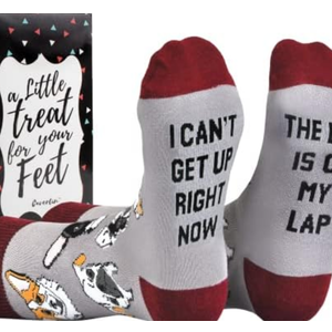 Cavertin Women's Novelty Socks with Gift Box Cat Lover Dog Mom Book Lover Cat Mom Llama Unicorn Sloth Corgi Pack of 2