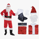 EraSpooky Santa Claus Costume For Men Adult- 7PCS Santa Outfit Christmas, Size 3XL