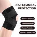 Knee Brace with Side Stabilizers for Knee Pain, Adjustable Knee Support for Meniscus Tear ACL MCL Arthritis Injury Recovery, Breathable Knee Wrap for Men & Women, Workout, Sports (Black, Large)