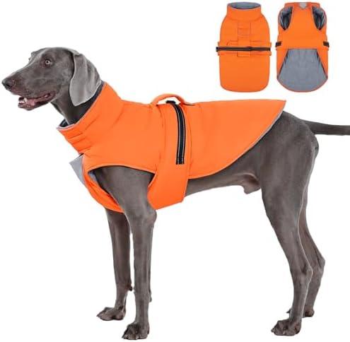 IECOii Warm Dog Coat Reflective Snow Jackets with Leash Hole Waterproof Windproof Winter Vest Coat with Buckles Cozy Fleece Vests for Winter, Spring, Fall, Outdoor Cold Weather Coats, Pink, Size 3XL