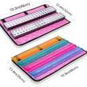 American Mahjong Game Set, 166 White Tiles, 4 All-in-One Color Rack/Pushers, Complete Mahjong Set with Pink Printed Carrying Bag