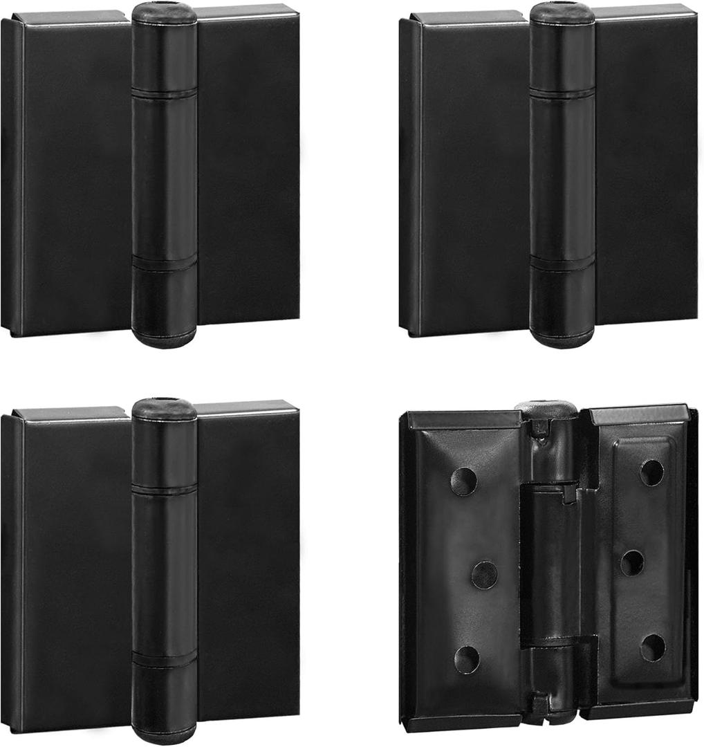 4Pcs Stainless Steel Self Closing Door Hinges,Restroom Partition Door Hinge,2.75" Black Matte Hinge,Partition Door Hardware,for Hotel,Shopping Mall,Bathroom,Toilet,Cabinets