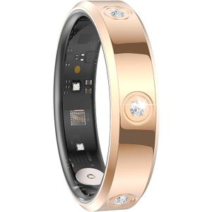 Ladies Smart Ring for Women Health Ring Heart Rate Monitor Sleep Tracker Fitness Tracker Calories Step Counter Pedometer Gesture Control Waterproof Compatible with iOS Android Phones Elegant Ring (#102.44-2.52 in)