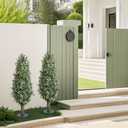 36inch Boxwood Topiary with Ground Spike, Artificial Plants Outdoor with Stake (Set of 2)