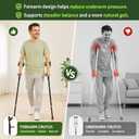 Adult Forearm Crutches 2-Pack, Foldable Adjustable 36"-46"