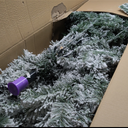 8 FT Pre-Lit Christmas Tree 3-Minute Quick Shape Flocked Decor with 600 LED Lights