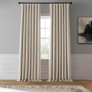 HPD Half Price Drapes - Faux Linen Curtains for Living Room (1 Panel) - 50W X 108L - Textured Room Darkening Curtains for Bedroom 108 Inches Long - Drapes for Home Decor, Birch