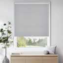ChrisDowa Cordless Free-Stop 100% Blackout Blinds for Windows, Roller Windows Shades with Thermal Insulated, UV Protection Fabric for Living Room, Office and Home.Grey,29" W X 72" H