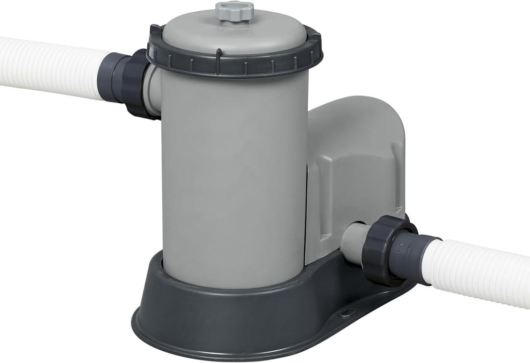 Bestway 58390E Flowclear 1500 GPH Filter Pump for 300 to 8,400 Gallon Above Ground Swimming Pool with Adaptors and Energy Saving Plug