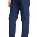 DEVOROPA Youth Boy's Golf Pants Quick Dry Athletic Chino Flat Front Pants Kids School Uniform Clothes (Large, Navy)