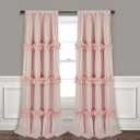Thermal Insulated Blackout Window Curtains, 54" W x 84" L x 2 Panels, Boho Ruched Window Treatments with 3 Rows of Butterfly Flowers, Rustic Rod Pocket Drapes, Peach Pink (LQ-30) (54"W x 84"L (Pack of 2))