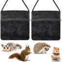 Sweetude 2 Pcs Sugar Glider Pouch Breathable Carrying Bonding Pouch Soft Hamster Carrier with Strap Zipper Small Animal Travel Sleeping Bag Cage Accessories for Rat Reptile Other Small Pets(Black)