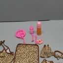 BABESIDE 13Pcs Baby Doll Clothes and Accessories for 10-12 inch Dolls, Baby Doll Feeding and Care Set with Carry Bag, Bottles, Tableware, Baby Doll Outfit for Newborn Doll Girl (Leopard Pattern)