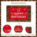 Cheetah Cherry Birthday Decorations, Leopard Happy Birthday Backdrop Banner Cake Topper Sash Honeycomb Centerpieces Hanging Swirls Balloons, Jungle Safari Party Supplies for Women