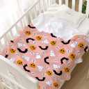 Cute Ghost Orange Blanket Gifts for Girls Women Kids Lightweight Throws Blanket Spooky for Boys - 40X50 Inch for Kids Soft Flannel Blankets Decorations