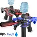 2 Pack Electric Gel Ball Blaster, High Speed Automatic Splatter Ball Blaster with 80000+ and Goggles, Rechargeable Splatter Ball Toys for Outdoor Activities Game Party (2 Pcs -Redblue)