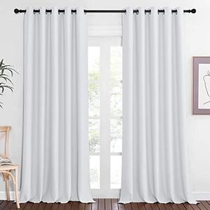 NICETOWN Room Divider Curtain 110 inches Long, Grommet Room Darkening Curtain Thermal Window Treatment Sound Dampening for Sliding Glass Door, Greyish White, W66 x L110, 1 Panel NICETOWN Room Divider Curtain 110 inches Long, Grommet Room Darkening Curtain Thermal Window Treatment Sound Dampening for Sliding Glass Door, Greyish White, W66 x L110, 1 Panel